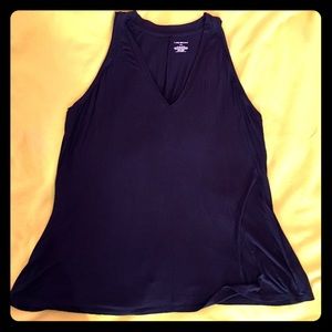 Black, flowy, v-neck tank top